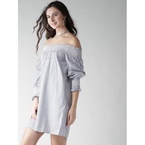 Off the shoulder striped dress